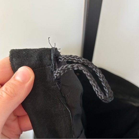 [XS/S] Vintage 100% Real Suede Black Midi Length Pencil Skirt Stunning - Picture 12 of 16